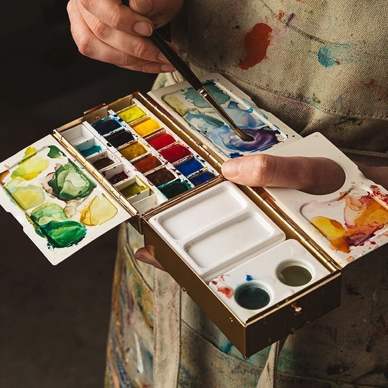 Caixa de aquarela galvanizada  - Gouache Paint Set avaliação e preço