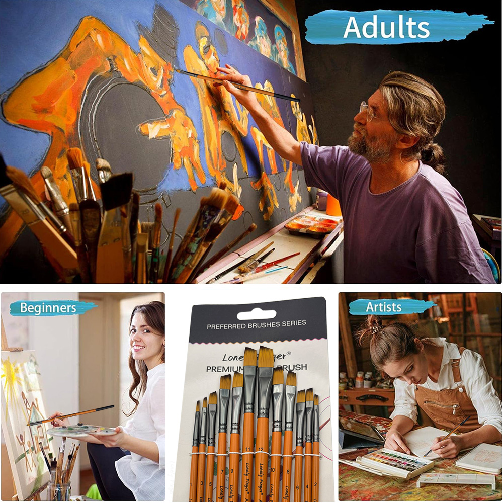 Pincéis de Pintura Angulares,  - Gouache Paint Set avaliação e preço
